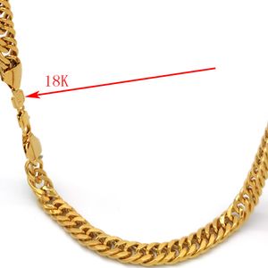 Collana da uomo in oro giallo massiccio GF 18 k Stamp Link catena spessa 23,6