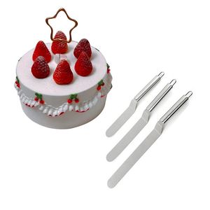 Strumenti di decorazione della torta portatili portatili 6/8/10 pollici in acciaio inossidabile torte spatola di crema fai -da -da -te lacrimogeno a fiode di pasticceria da forno gadget da cucina zl0582