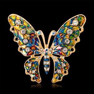 Spilla a farfalla in oro cristallo Spille con strass per donna uomo Bouquet da sposa gioielli di moda volontà e regalo sabbioso