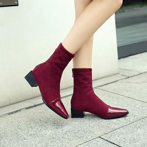 Big Size Euro-American short boots with sharp-edged style and fashionable back zipper1