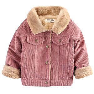 corduroy de mangas compridas mais jaqueta de veludo outono e inverno roupas infantis menino casaco menina roupas de menina desgaste infantil 1-6 ano 20116