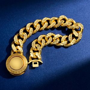 Bracciale rigido in acciaio inossidabile con collegamento cubano d'amore Braccialetti classici per braccialetto alla moda per amante Matrimonio placcato in oro Ringraziamento