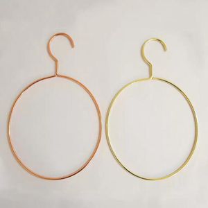 Fashion Rose Gold Circle Hangers For Clothes Scarf Towel Tie Drying Storage Organizer Rack Adult And Children Hanger