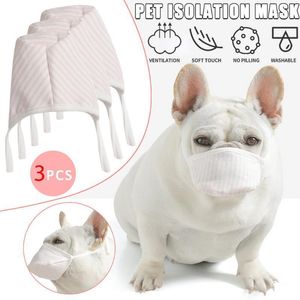 3pcs hund mjukt ansikte bomulls munmaske husdjur respiratoriska filter Anti damm cykla kepsar masker