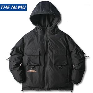 Mens Jackets de inverno Coat Streetwear Casual Cargo Parkas Função Tática Capited Coated Multi-Pocket Macho Macho Outwear WY3861