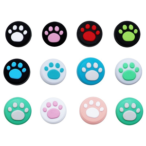 4pcs cat paw親指スティックグリップキャップカバーps3 ps4 ps5 1360コントローラーゲームパッドジョイスティックケースアクセサリー