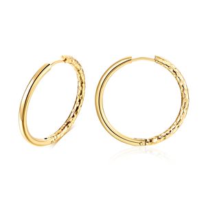 EH297 Gold Stainless Steel Fashion Wire Earring Hoop For Mens Women Jewelry Bling 2.5mm wide 21mm/30mm