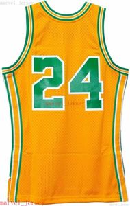 Custom Stitched Rick Barry #24 Yellow 1968-69 Jersey XS-6XL Mens Throwbacks Basketball jerseys Men Women Youth