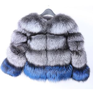 OFTBUY Brand Luxury Fashion Real Fur Coat Winter Jacket Women Natural Silver Fox Fur Hood Outerwear Streetwear Thick Warm