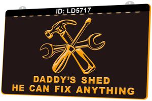 LD5717 Daddy's Shed彼は何でも修正することができますTools Light Sign 3D彫刻LED Wholesale小売