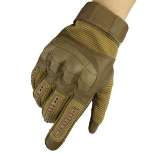 Touch Screen Military Tactical Rubber Hard Knuckle Full Finger Gloves Army Paintball Shooting Airsoft Bicycle PU Leather for Men Y200110