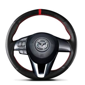 Para Mazda 3/6 OnXela CX-4 CX-3 ATENZA CX-5 DIY Cabelo Personalizado Mão-costura Cabo de volante Capa do volante Acessórios interiores