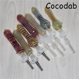 10 mm Nector Oil Dab Rigs Stroh-Wasserpfeifen Nektar mit Titan-Nagelglas-Handpfeife