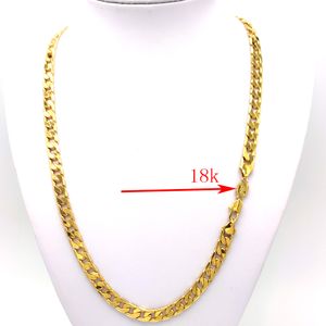 Flat Cuban (Curb) Link Chain Yellow Gold Plated 60 * 8 mm Wide 24" 18 k Stamp link CHINA Necklace