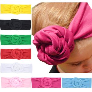 Baby headbands knot donut bow Infants cute Cotton Headband Girls headwear Children Hair Accessories Hairband for toddler KHA301