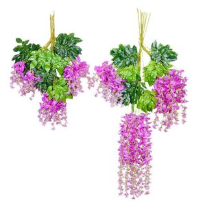 Wisteria Wedding Decor 110 cm 75 cm 4 Kolory Sztuczne Dekoracyjne Kwiaty Girlandy na Party Wedding Home