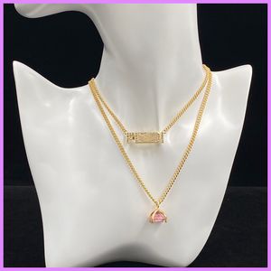 Уличная мода цепи ожерелье женские дизайнерские украшения золотые буквы ожерелья с бриллиантами женские аксессуары для партии D223093F