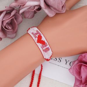Go2boho Heart Bracelet Girl Cute Gift Miyuki Beads Lucky Red Rope Pulseras Jewellery Handmade Woven Jewelry Beaded Strands
