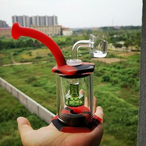 Silicone small bong Percolators Perc Removable Straight Water Pipes coloured Portable foldable Smoking bongs
