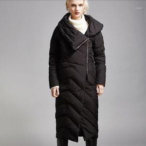 Women's Down & Parkas Winter 2021 Women's Long Jacket Coat Female European Fashion Asymmetric Zipper Ladies Plus Size Clothes1