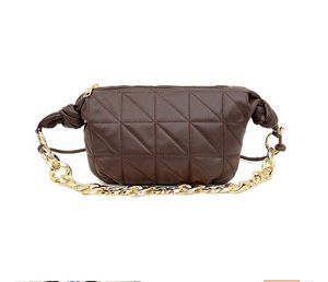 HBP PU Leather Quilted Woman bag brand designer za Bag For Women Trend Chain Purses New Luxury Shoulder Bags 2023 autumn original Brown