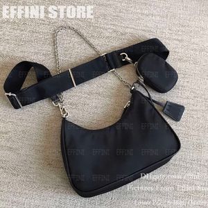 Effini Handväskor Hobo Axelväska för kvinnor Vattentät Nylon LadyChest Pack Lady Composite Tote Chain Handväska Presbyopisk handväska Crossbody Messenger Bags Partihandel