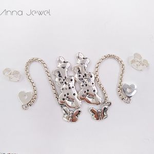 Autentyczne 100% 925 Sterling Silver Pandora Bedazzling Butterflies Stadniny Kolczyki z Clear CZ pasuje do European 297964CZ