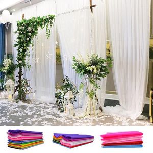 Sashes 48/72cm 10 Meters Sheer Crystal Organza Tulle Roll Fabric For Wedding Decoration DIY Arches Chair Party Favor Supplies 751