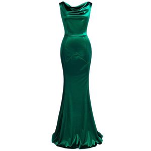 Elastic Mermaid Long Aftonklänningar Charmig och sexig Backless O-Neck Formell Klänning Mode Robe de Soiree Xucthhc Party Gown LJ201124