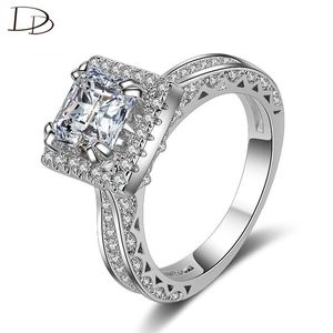 Anéis de casamento Dodo elegante grande noivado quadrado zircon para nupcial moda torre design luxuoso anillos mulheres dm053