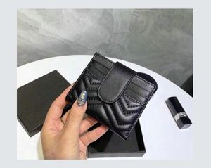 Real Leather Credit Card Holder Change Marmont Purse Wallet Case Bag Men Women Credit Card Bank Card Holder Mini Small Wallet