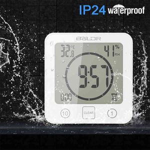 LCD Screen Waterproof Digital Bathroom Wall Clock Temperature Humidity Countdown Time Function Wash Shower Hanging Clocks Timer H1230