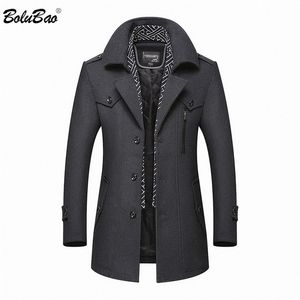 Bolubao marca masculina masculina bolds casaco outono inverno novo macho moda casual lã outerwear homens casaco de lã de alta qualidade 201120