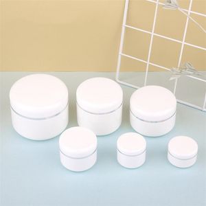 20/30/50/100/150/200g White Plastic Bottle Refillable Container with Lid Empty Cosmetic Jars Storage Containers