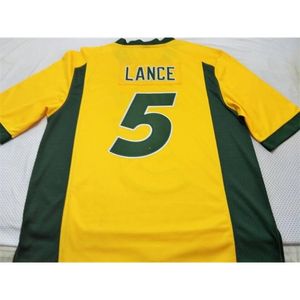 CUSOTM 2324 ND State Bison Trey Lance #5 Real Comple College College Jersey Size S-4XL أو مخصصة أي اسم أو قميص رقم