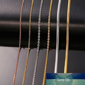 Link de aço inoxidável de cadeia padrão em cadeias de cobras colar para mulheres hombre jóias finas 20 