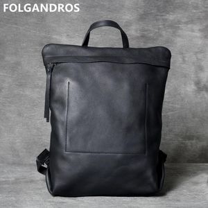 Backpack FOLGANDROS Men Natural Genuine Grain Leather Laptop School Book Brand Designer Classic Daypack Mochila Hombre1