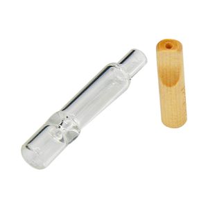 Pipa da 93 mm in vetro One Hitter Pipistrello con dimensioni adeguate Manico in legno naturale Pipa in legno per tabacco Accessori per smerigliatrice di erbe