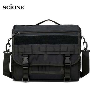 Molle Military Laptop Bag Tactical Messenger s Computer Backpack Fanny Belt Shouder Camping Outdoor Sports Army XA156A 220211