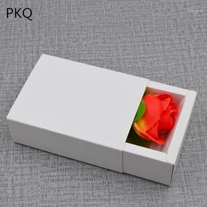 Opakowanie prezentów 10pcs Kraft Paper Box Białe czarne do opakowania brązowe ręcznie robione pudełka z mydłem szufladę biżuterii 1