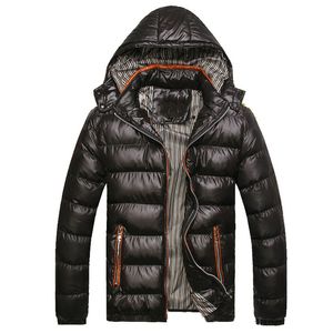 Giacche invernali da uomo con cappuccio Parka casual Cappotti da uomo Cappotti termici spessi lucidi Slim Fit Abbigliamento di marca 7XL 201114