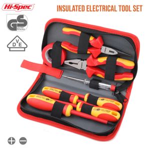 Hi-Spec 8pc VDE 1000V Approved Insulated Electrician Tool Set S2 Magnetic Screwdriver Set Tester Electric Tape Cutting Pliers LJ200815