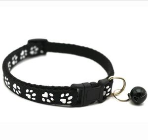 Cat 12styles Dog Puppy Collar Breakaway Regulowane Cats Collars Z Bell Bling Paw Charms Dekoracja Pet