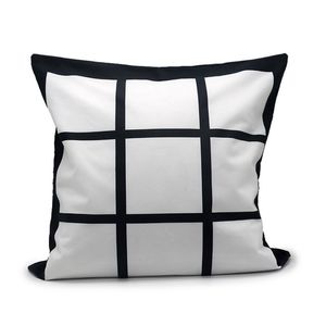 40*40cm Blank Sofa Gridview Back Cushion Cover Polyester Peach Skin Throw Pillow Sofa Home Decorative sublimation Pillowcase Cover F102003