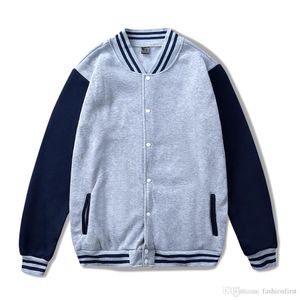 2 톤 Varsity Jacket Unisex 점퍼 코트 코튼 점퍼 겨울 필수 망 Womens 대학 대학교 대조 색상 후드