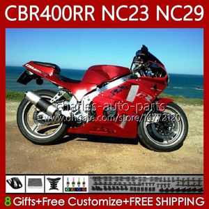 Kropps kit för HONDA 400CC CBR400 RR NC23 CBR 400 RR CC NC29 88-99 karosseri 65NO.32 CBR400RR 88 89 90 91 92 93 CBR 400RR 1988 1989 1990 1991 1992 1993 OEM FAIRING Glansig röd