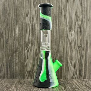 Bong in silicone Percolatori Tubi per acqua in vetro Perc shisha narghilè Bong tubo percolatore Set di vetro con ciotola di vetro Mini bong dab rig