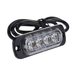 4 luci di posizione laterali per auto ultrasottili a LED per camion, lampada flash stroboscopica, spia di emergenza lampeggiante a LED