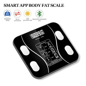 Skala tkanki tłuszczowej Smart Bluetooth Kompatybilny bezprzewodowy pomiar elektroniczny USB BMI Multi-funkcja z wyświetlaczem LCD 220218