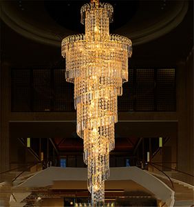 Trappa ljus torg kristall block ljuskrona lampor golv långa ljuskrona hall hängsmycke lampor europeiskt hotell villa vardagsrum hängande ljus